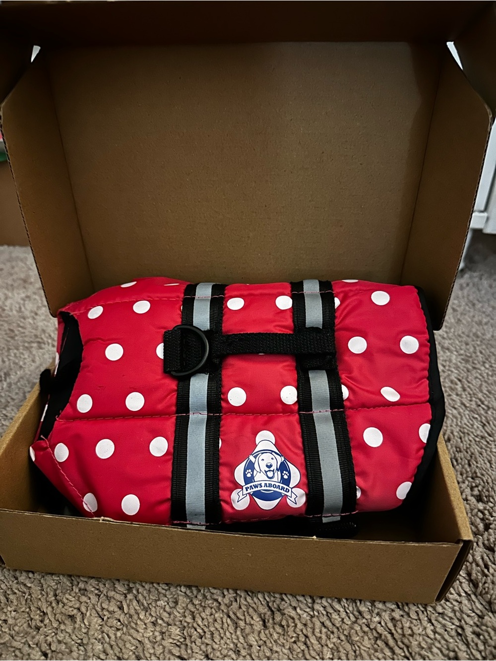 Red Polka Dot Dog Life Jacket